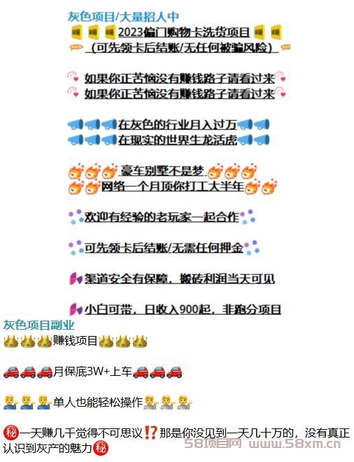 灰色项目是指那些处于法律模糊地带的、法律没有明确定义它的行为是否犯法的项目