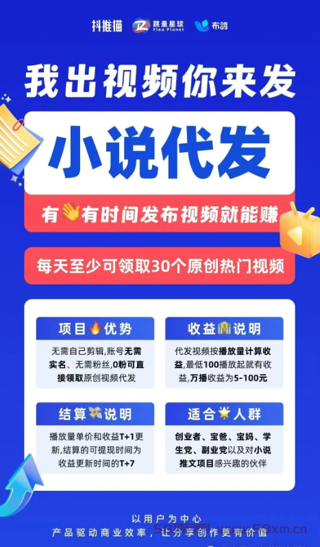 抖推猫代发达人代发视频日入1000+赚钱秘诀，不剪辑，不拍视频！