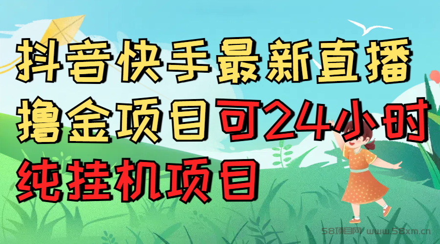 抖音快手最新直播撸金项目可24小时纯挂机项目