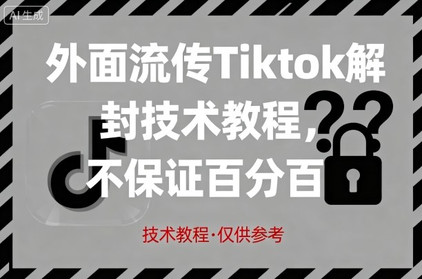 最新外面流传Tiktok解封技术教程，不保证百分百，具体自测