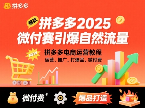 2025微付赛引爆自然流量，拼多多电商运营教程，运营、推广、打爆品、微付费教程