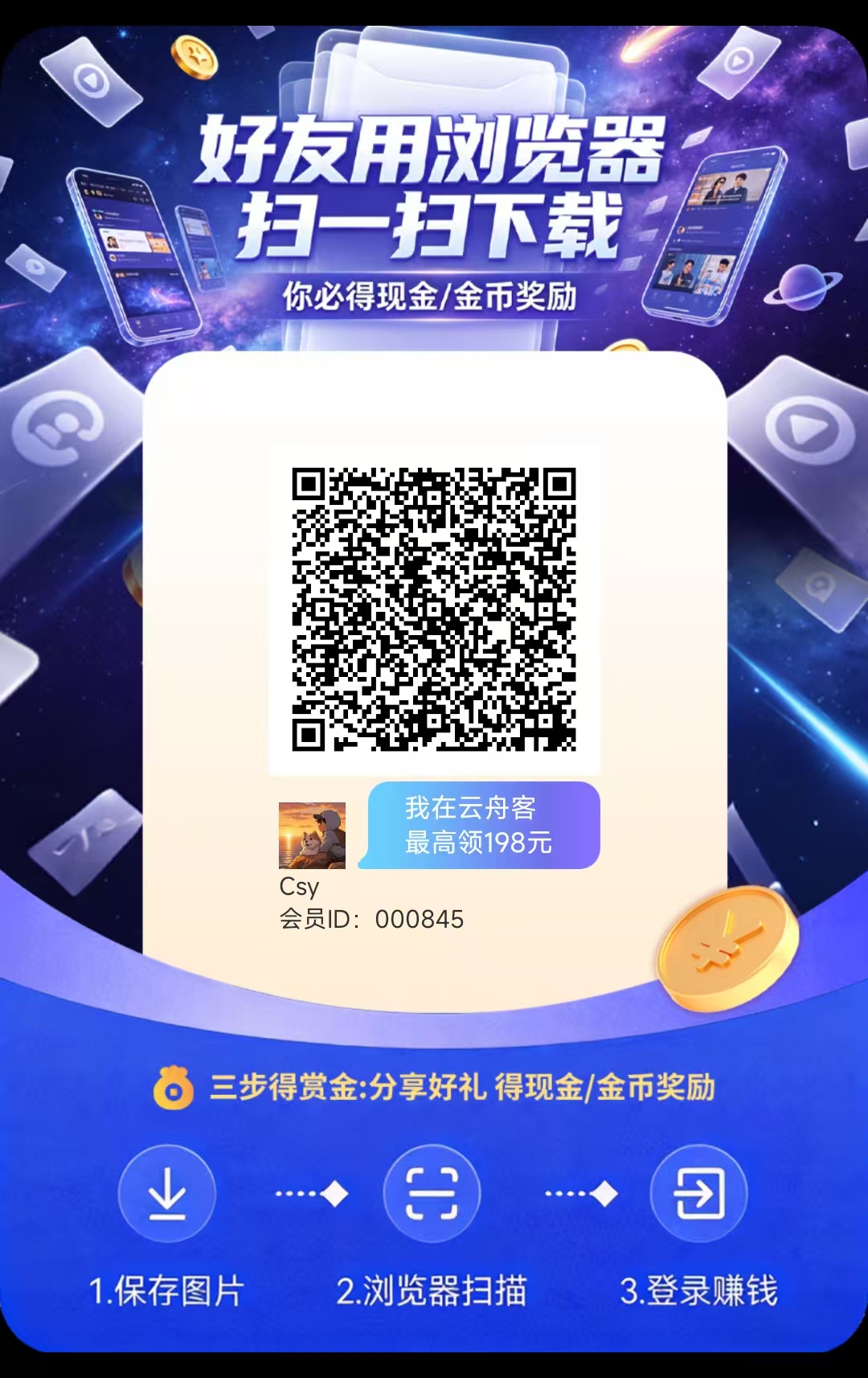 云舟客零撸官方补贴高，活动水大，金币提现福利