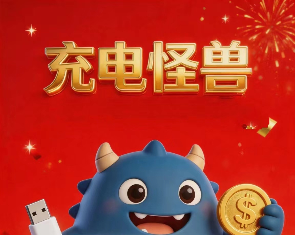 充电怪兽注册即可领最高99现金，提现秒速