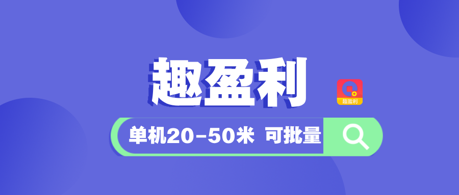 【趣盈利】单机收益一直稳定，可以批量搞，每天有保底！